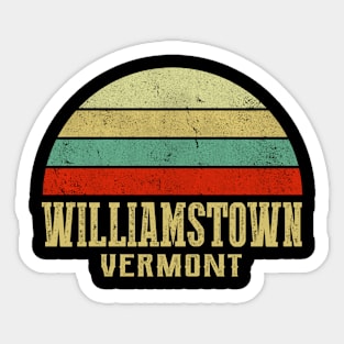 WILLIAMSTOWN VERMONT Vintage Retro Sunset Sticker